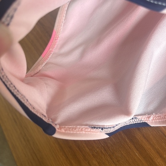 XHILARATION CROSS OPEN BACK ONE PIECE SWIMSUIT PINK STRIPE - Picture 7 of 9